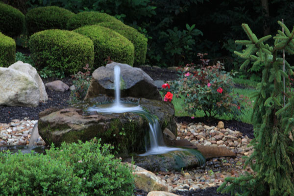 Handcarved Natural Stone Rock Bubbler Fountain